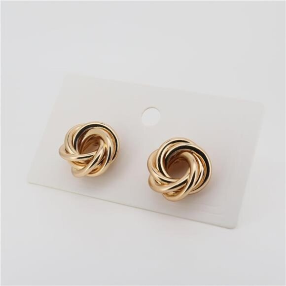 14K Gold Twisted Love Knot Stud Earrings – Classic Infinity Rope Design - Picture 6 of 6